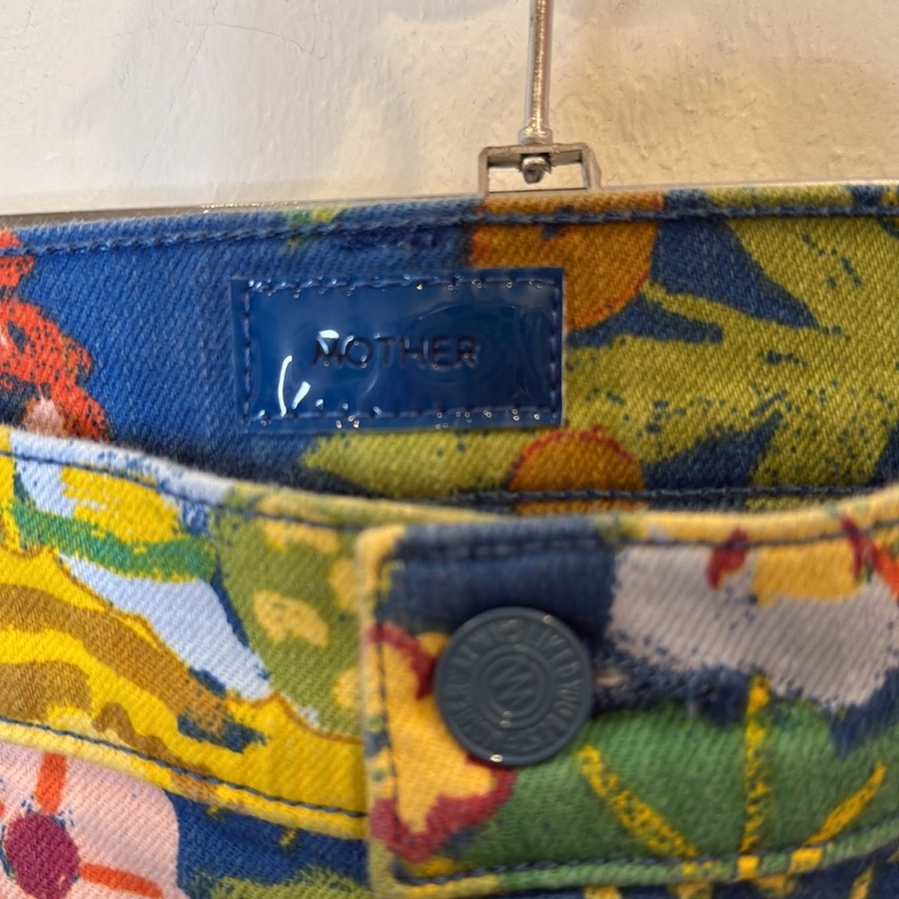 MOTHER Blue Floral Ankle Jeans - Picture 4 of 10